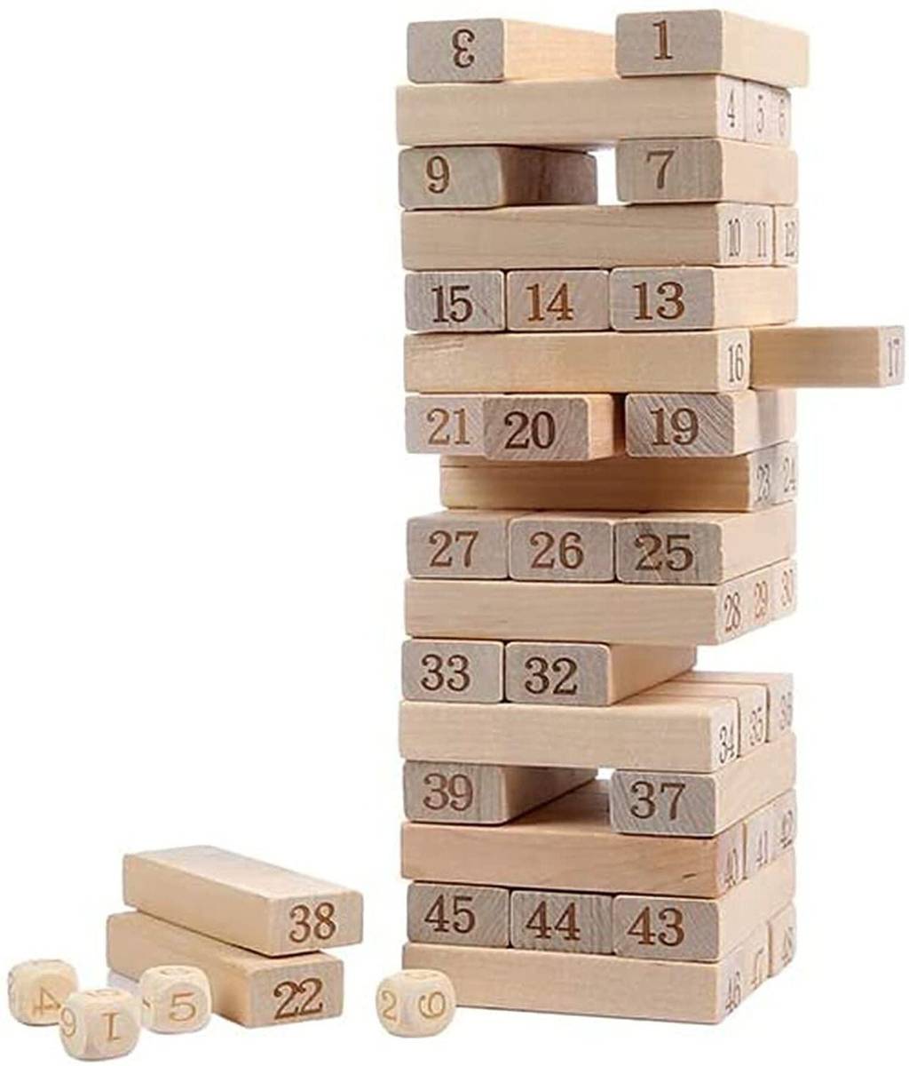 Pulsbery Wooden Zenga Stacking & Balancing Building Block Game for 3-10 Year Old Kids,Multi Color,Pack of 1 — photo 3