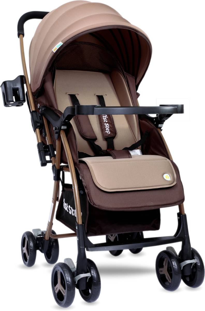 Step Caramel Baby With 5 Point Safety Harness And Reversible Handlebar Stroller