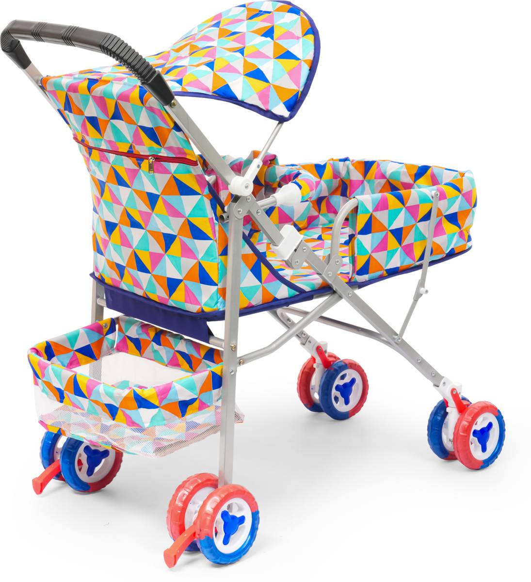 V House Magic Vibrant Geometric Print Baby Pram and Stroller with Adjustable Sun Canopy Pram — photo 2