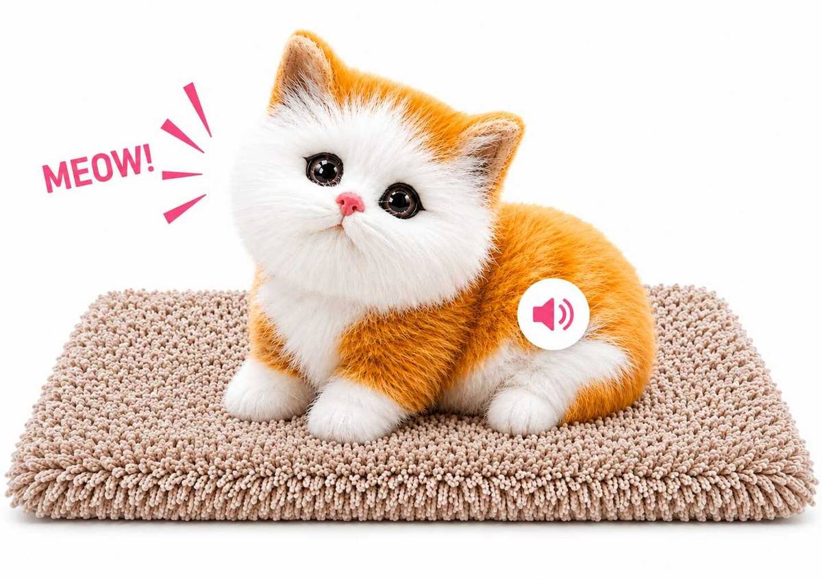 TTW Realistic Cat Soft Toy for Kids | Cute Plush Kitten for Gift & Decoration - 60 mm