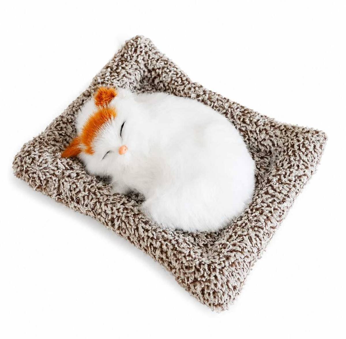 Pravyon Sleeping Cat Plush Toy with Press Simulation Sound|Soft Toys with Meaw voice  - 18 cm