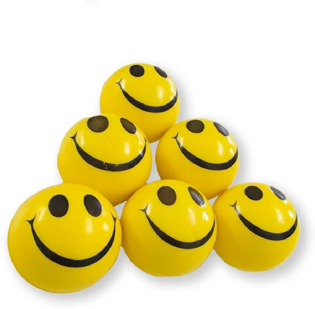 shivay Smiley Face Sponge Soft Funny Yellow Ball, Stress Relief Toy - 8 Pcs - 5 cm — photo 3