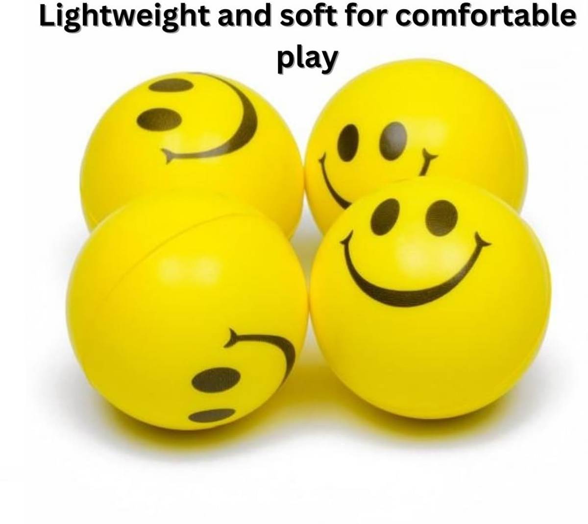 shivay Smiley Face Sponge Soft Funny Yellow Ball, Stress Relief Toy - 8 Pcs - 5 cm — photo 5