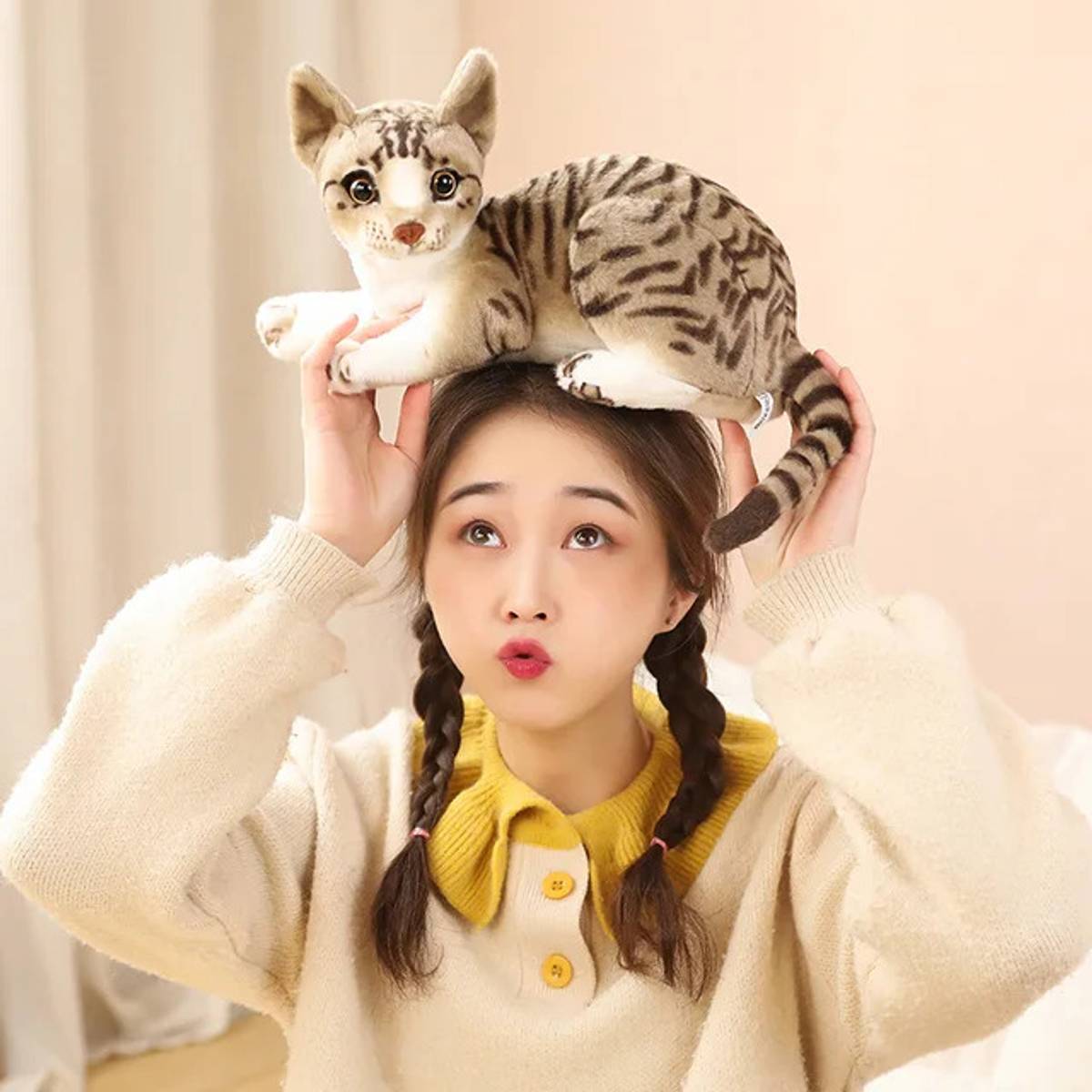 plush joy Cat Soft toys pet Animal Toy for Kids and Birthday Gift Toys - 34 cm — photo 5