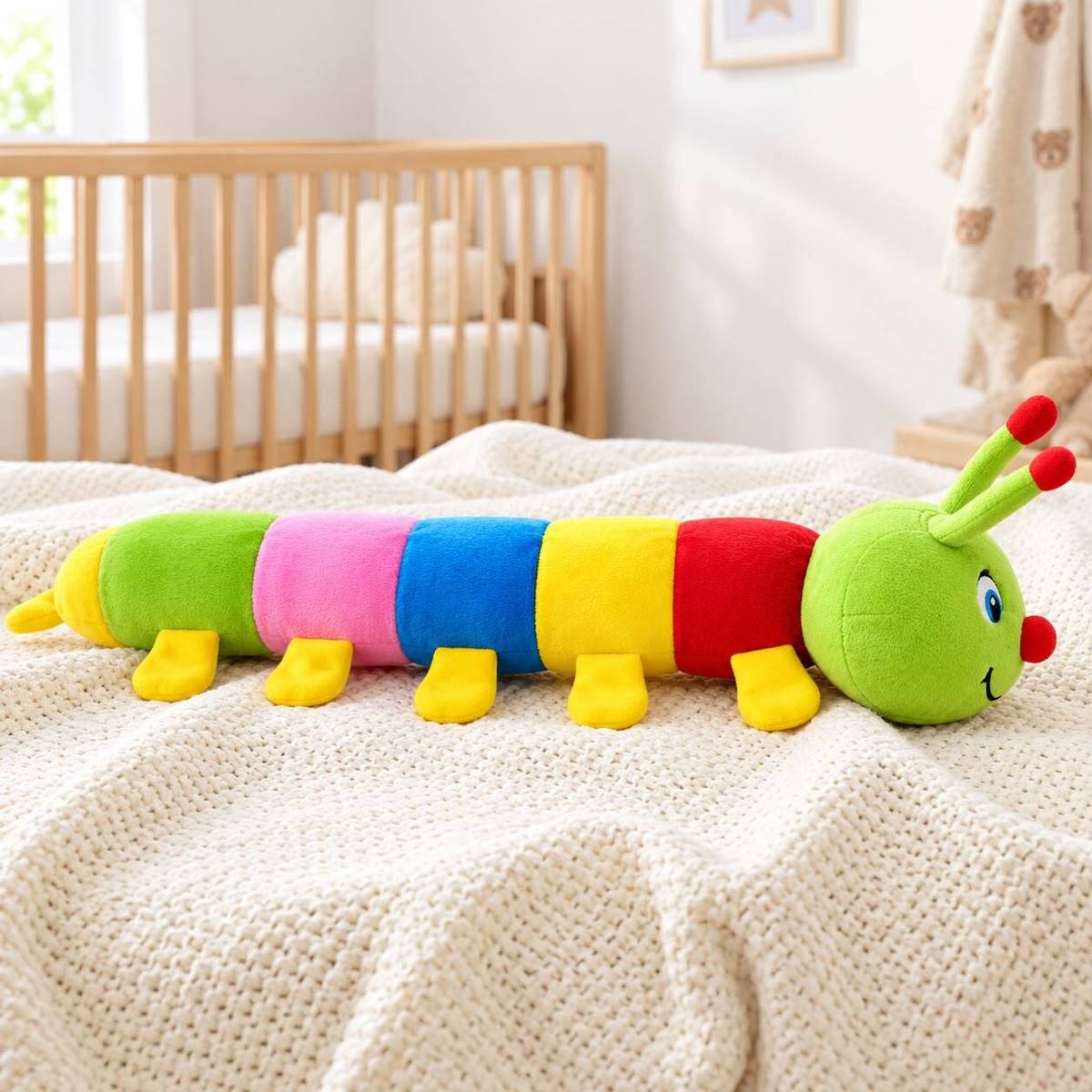 Caterpillar Soft Toy for Kids, Extra Soft Multi-Color Stuffed Plush Animal  - 10 cm — photo 3