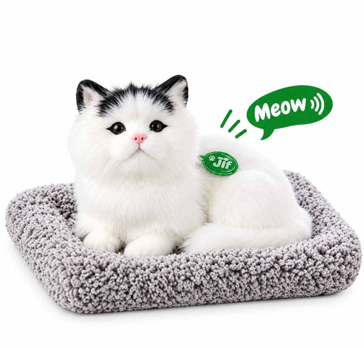 TTW Cute Cat Plush Toy with Meow Sound, Gift for Kids, Pet Toy for Boys & Girls - 6 cm