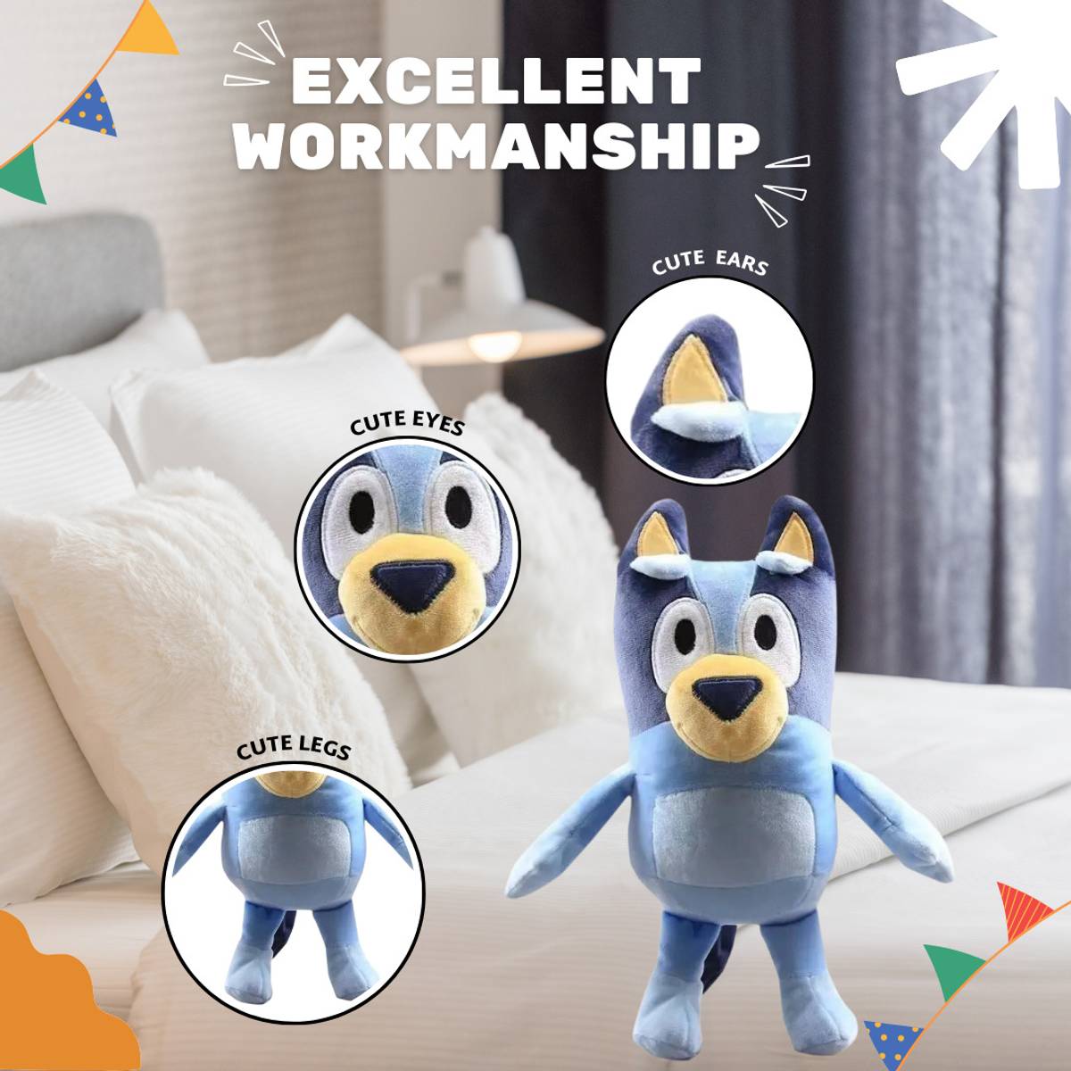 TechMax Solution Dog Stuffed Animal Plush Toys, Soft Stuffed Dog Daddy Mommy & Babies Family Set  - 30 cm — photo 2