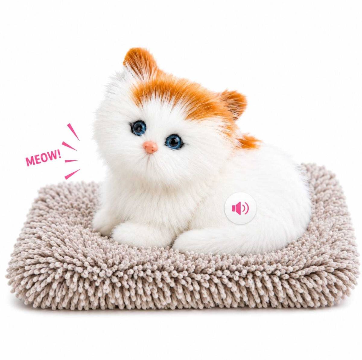 TTW Cute Cat Plushy Toy with Meow Sound, Gift for Kids, Pet Toy for Boys & Girls - 6 cm