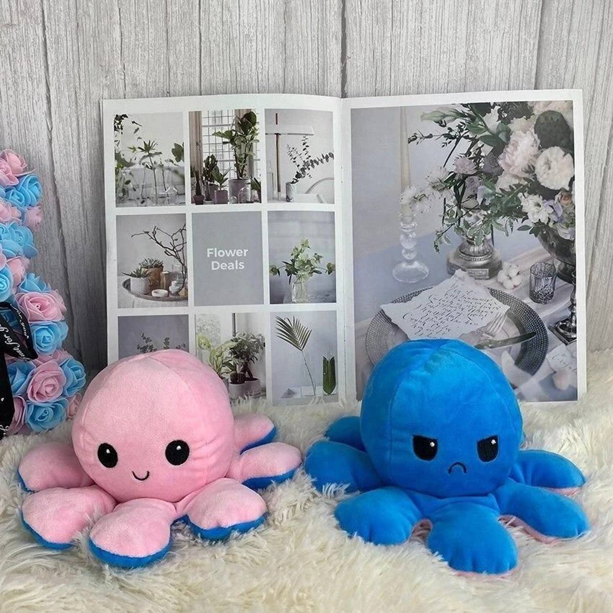 Animal soft toys kids Stuffed Toys Blue_pink03 (FKT-759) - 7 inch