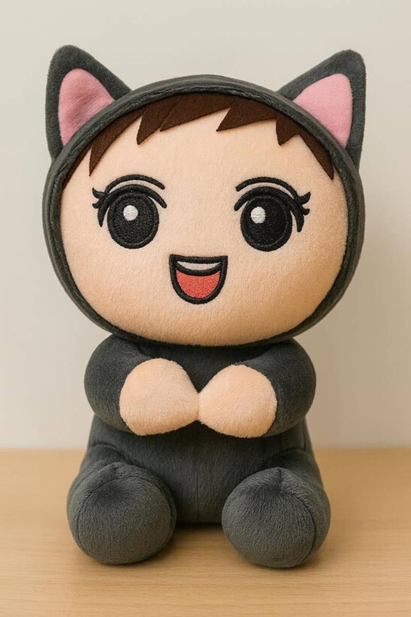 grey cat soft toy - 21 cm