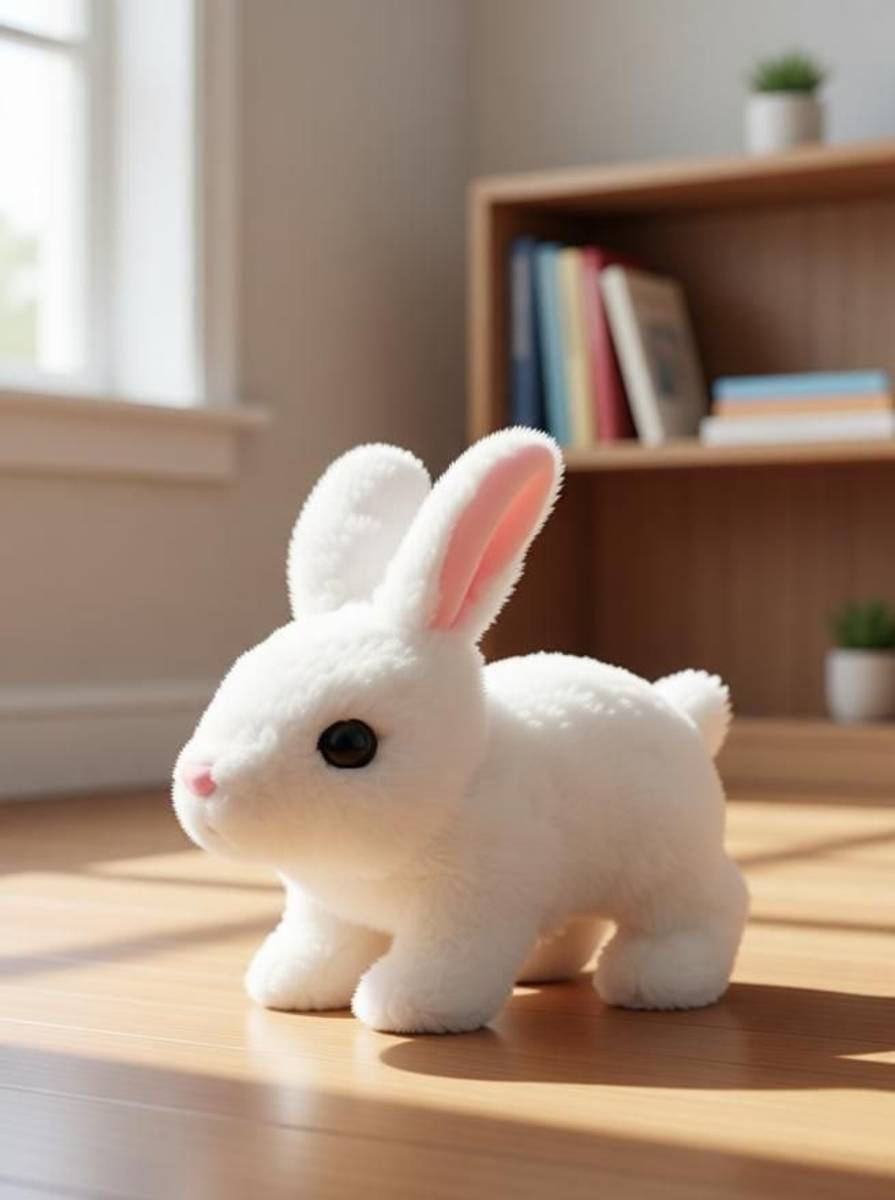 Bitline Hopping Walking Bunny Toy with Sounds Jumping Rabbit Wiggling Ears Nose Mouth  - 7 cm — photo 3