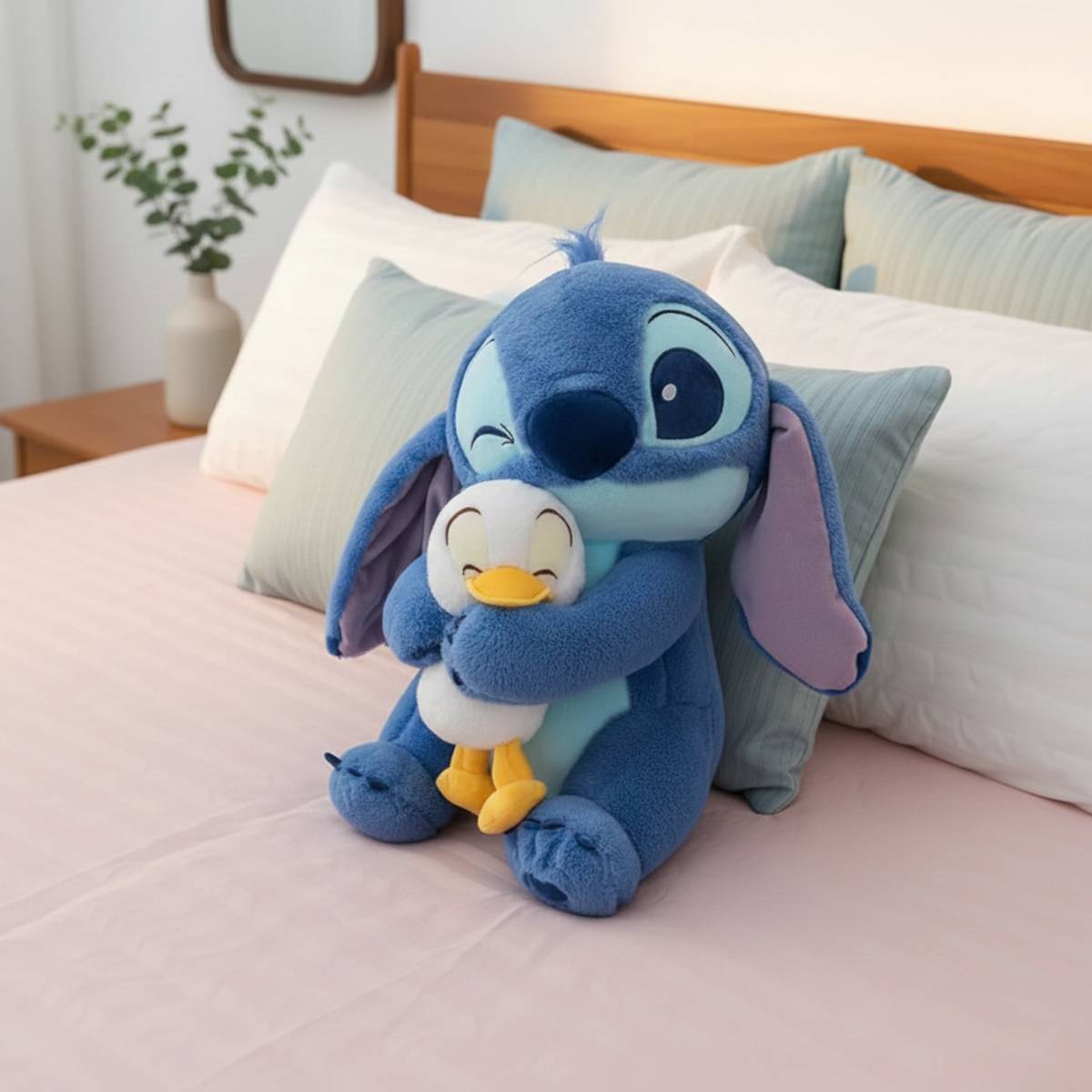 tinytotem Blue Stitch Duck Soft Toy for Kids – Super Soft Plush Stuffed Toy - 25 cm