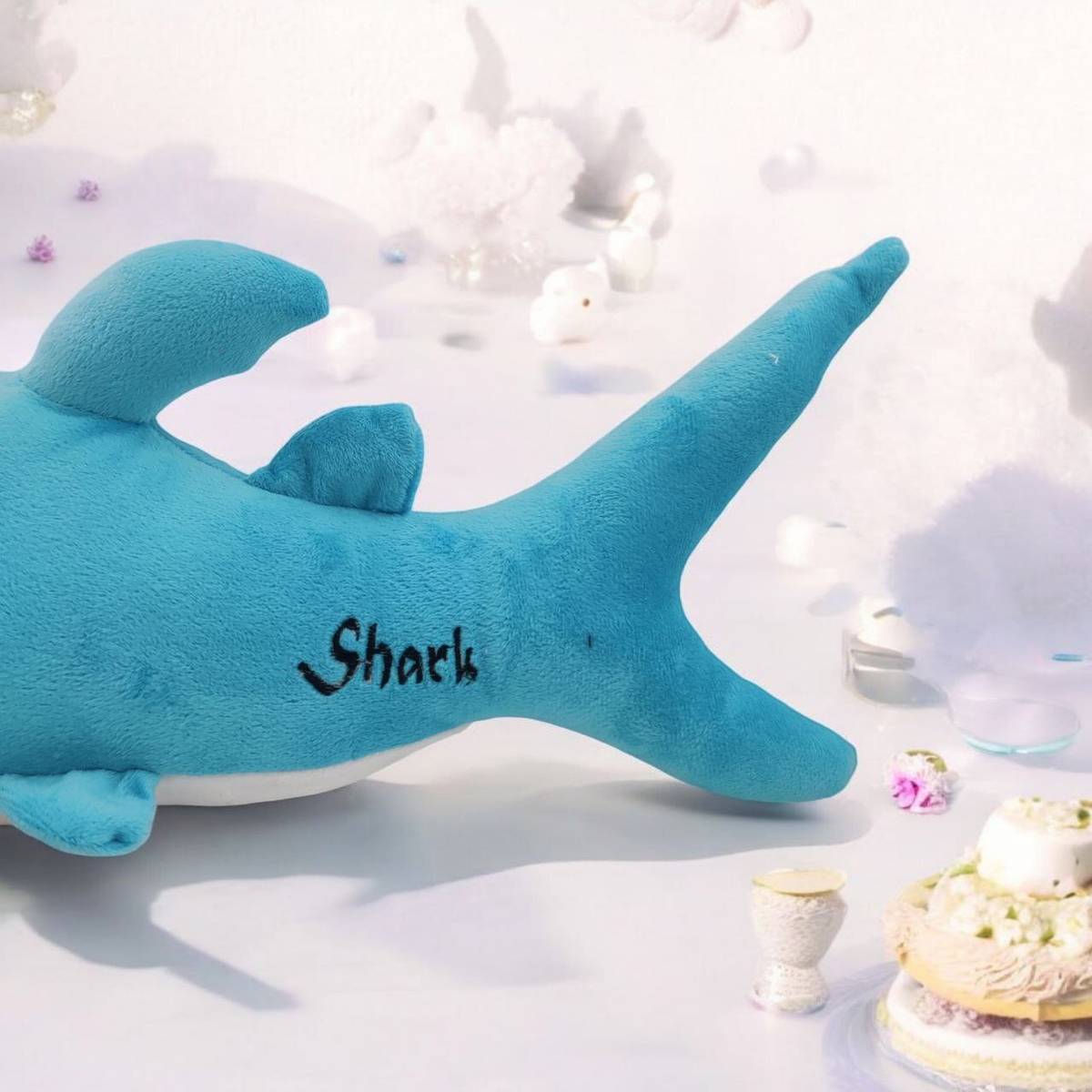 Cute Shark Plush Toy – Soft Blue Ocean Stuffed Animal for Kids & Babies  - 45 cm — photo 3