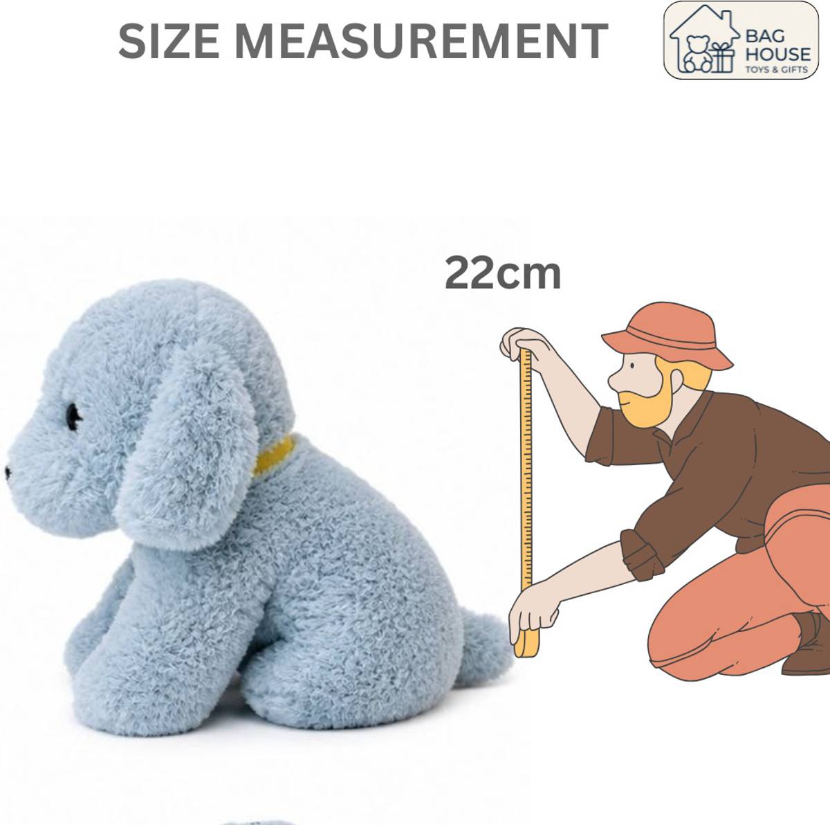 Bag House Cute 22cm Puffy Dog for Kids with Extra Soft Cotton Fabric  - 22 cm — photo 5