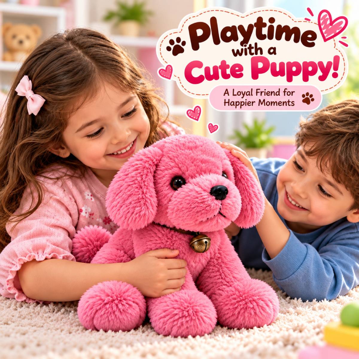 Alvero Soft Plush Puppy Fluffy Dog Stuffed Soft Toy for Kids Birthday Gift, Valentine - 30 cm — photo 2