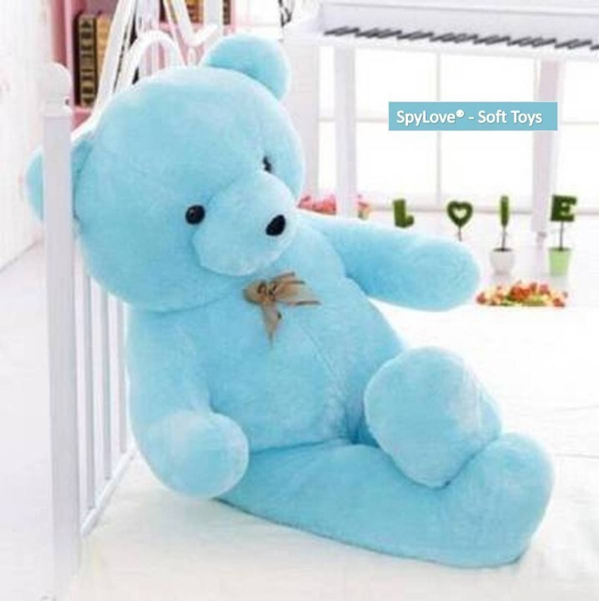 VS TOYS Stuffed Teddy Bear 3 feet Long Soft Sky Blue bear BIRTHDAY GIFT - 85 cm Blue - 85 cm