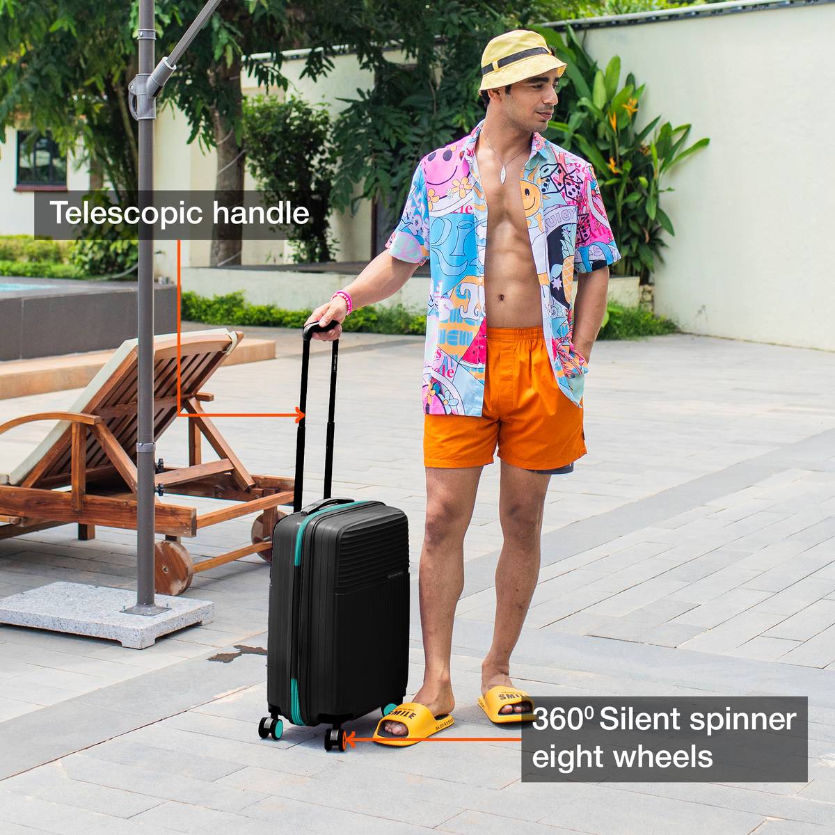 NASHER MILES Phuket Polypropylene 20 Inch Small Travel Trolley Bag Cabin Suitcase 8 Wheels - 20 inch — photo 4