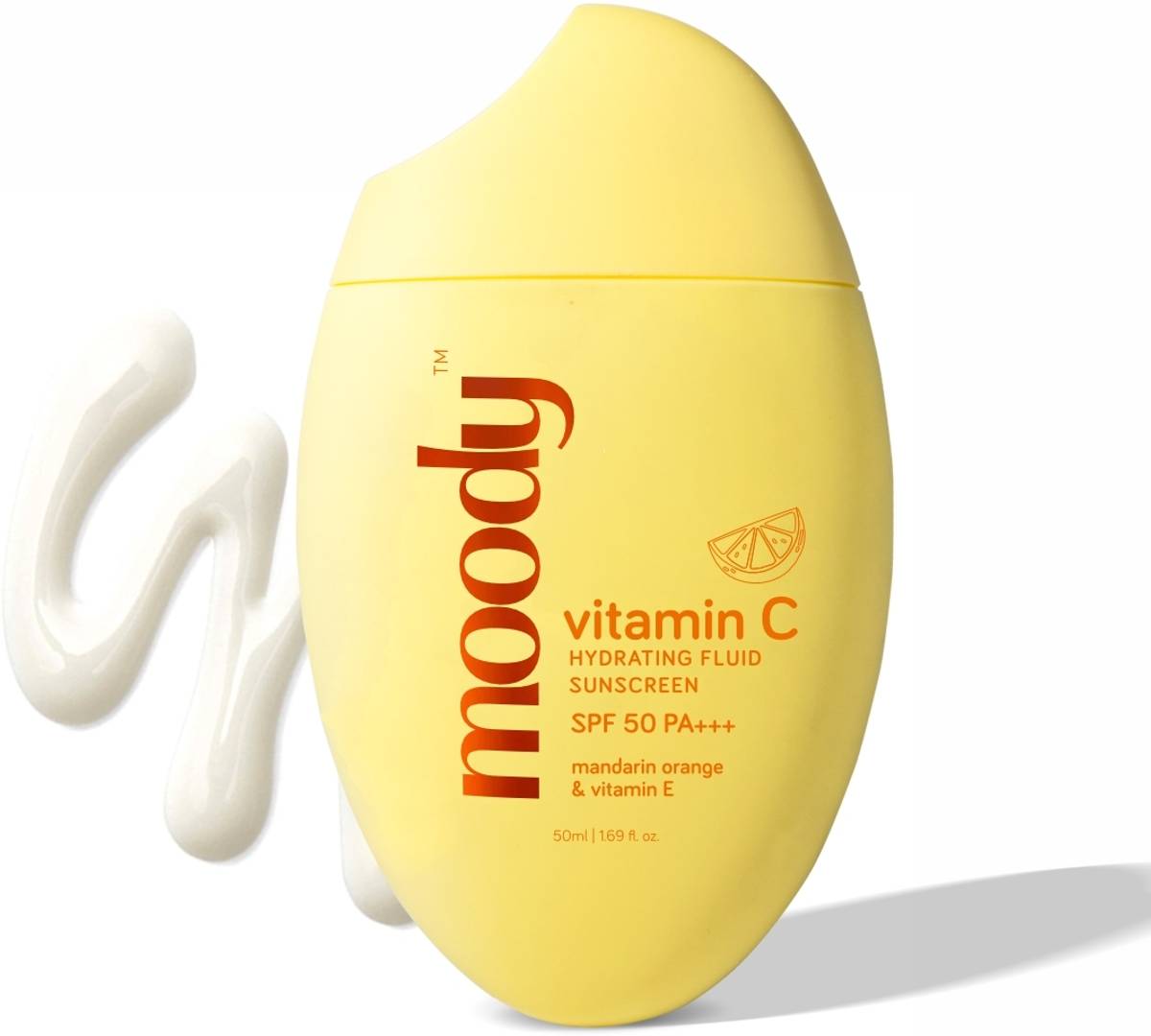 MOODY Sunscreen - SPF 50 PA+++ Vitamin C Hydrating Fluid Sunscreen Mandarin Orange & Vitamin E