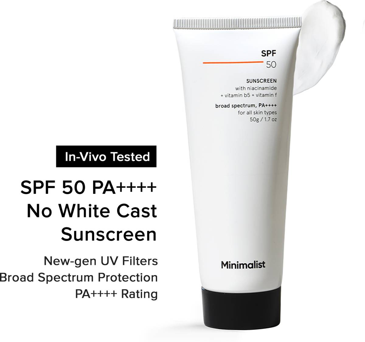 Minimalist Sunscreen - SPF 50 PA++++ SPF 50 PA++++ Sunscreen for Men & Women | Niacinamide Sun Cream for Oily Skin