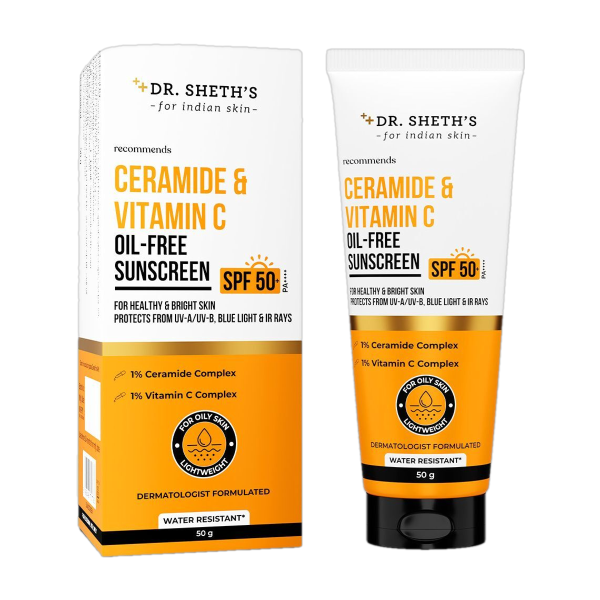 Dr. Sheth’s Sunscreen - SPF 50 PA++++ Ceramide & Vitamin C|SPF 50+ Pa+++| All Skin Types