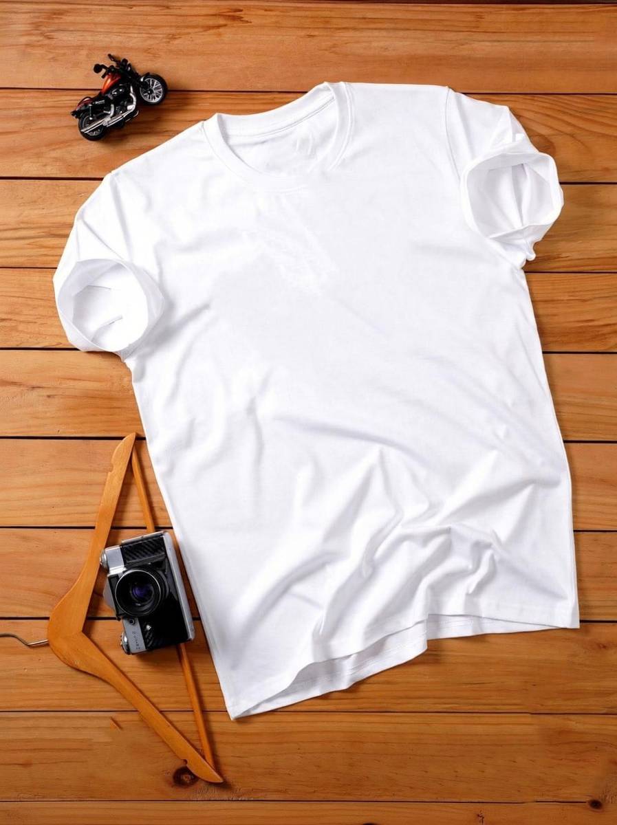 Magneto Solid Men Round Neck White T-Shirt