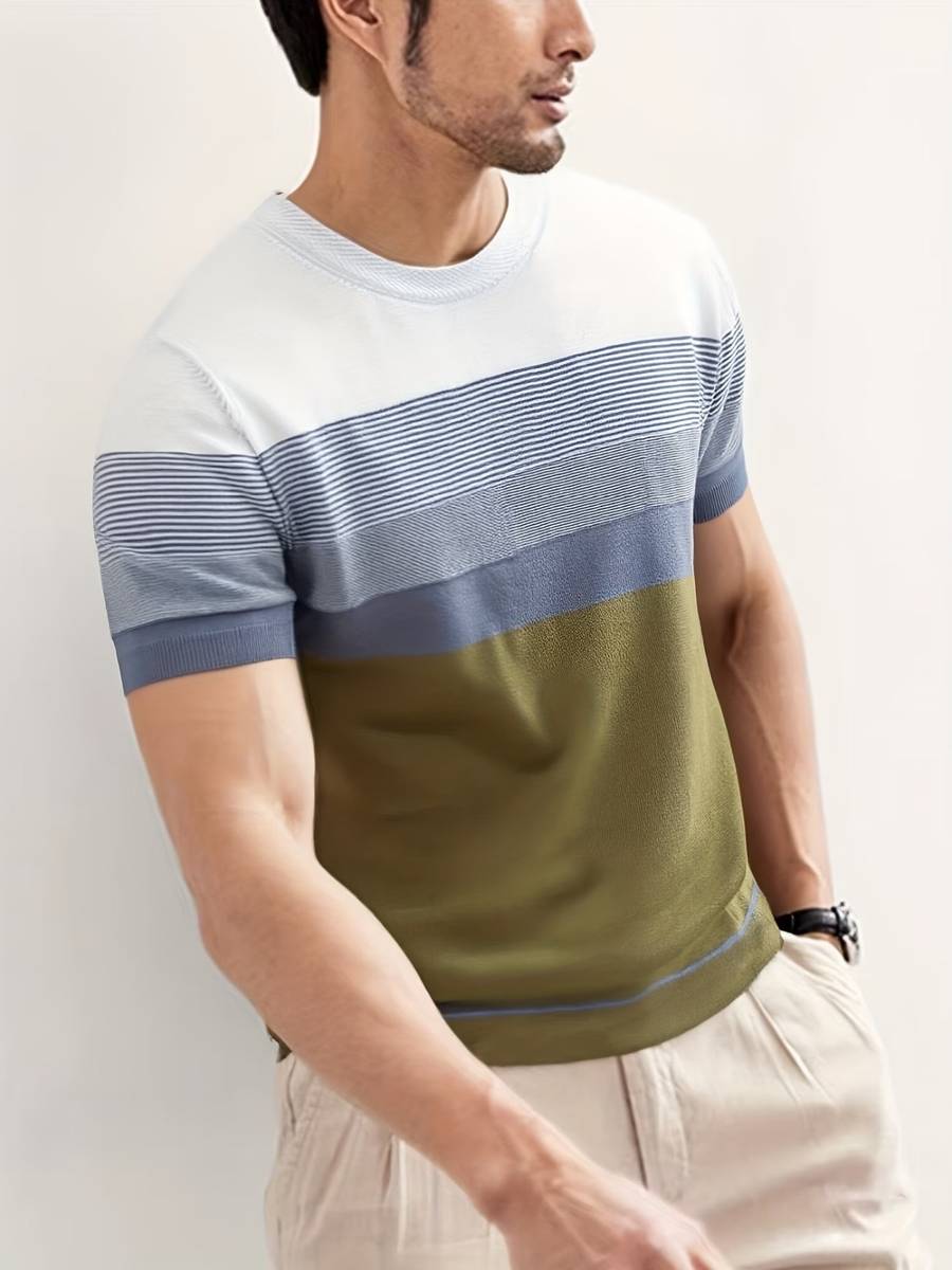 sti Colorblock Men Round Neck Multicolor T-Shirt