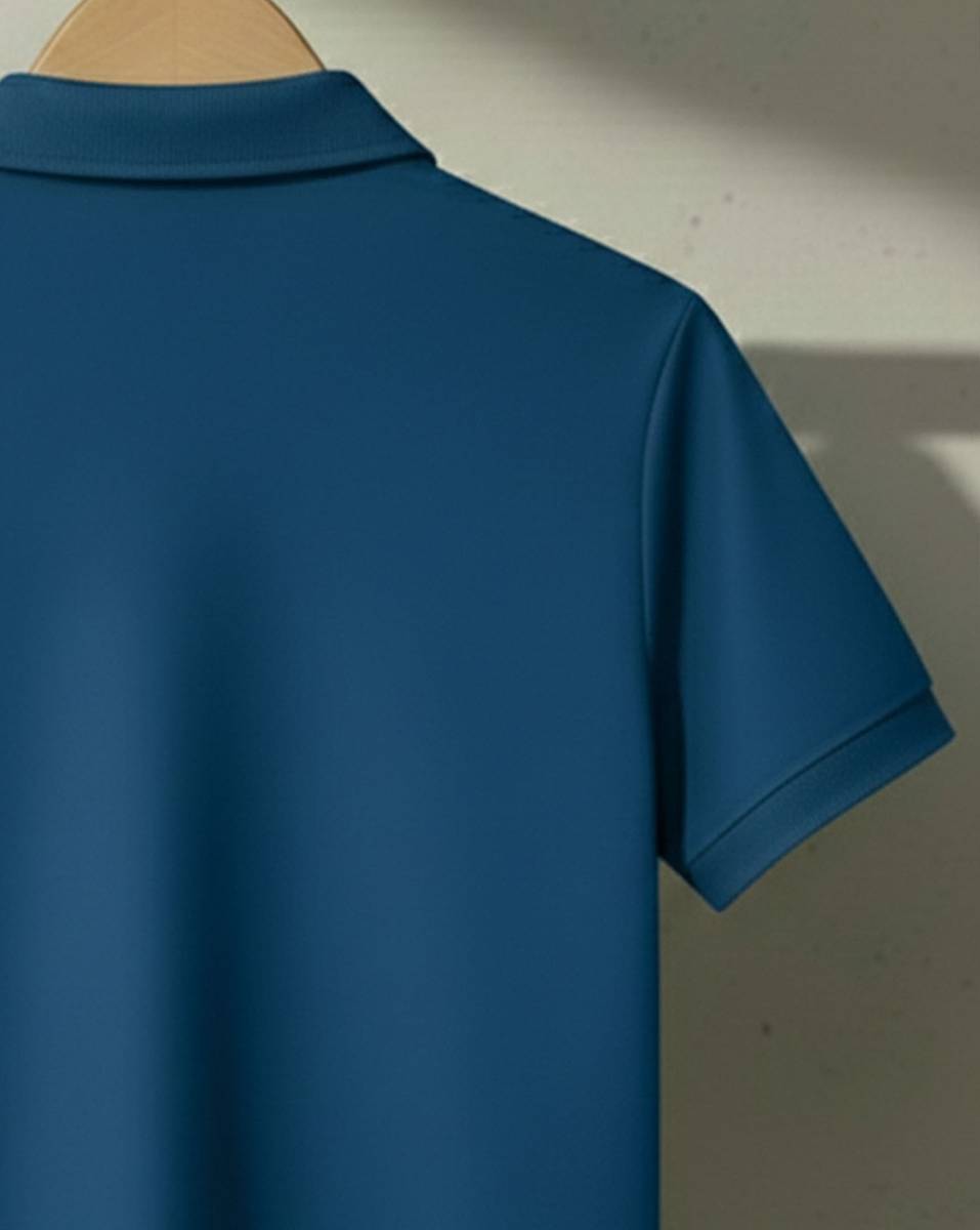 GLOBAL NOMAD Printed Men Zip Neck Dark Blue, White T-Shirt — photo 4
