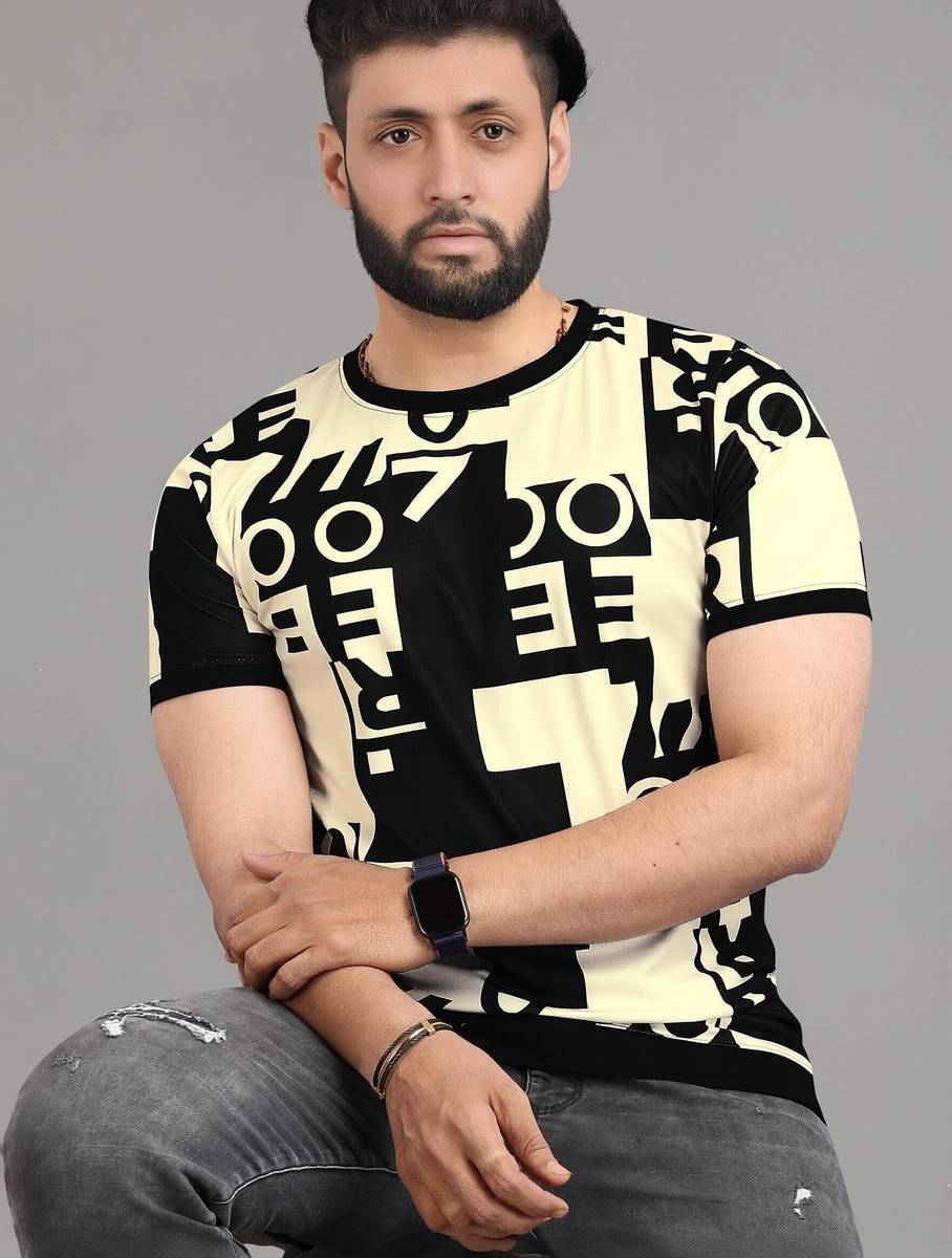 sti Printed Men Round Neck Multicolor T-Shirt