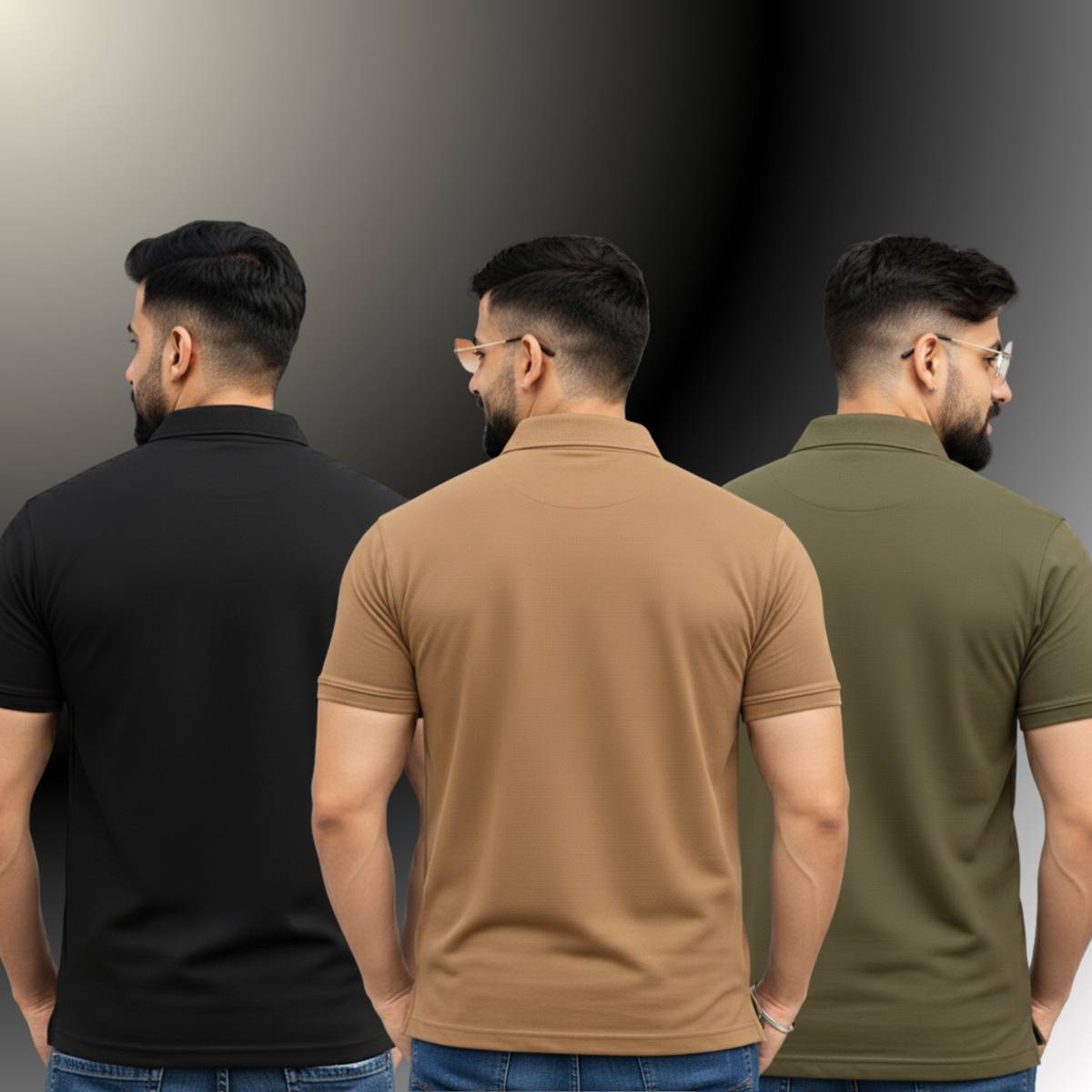 Solid Men Polo Neck Multicolor T-Shirt — photo 2
