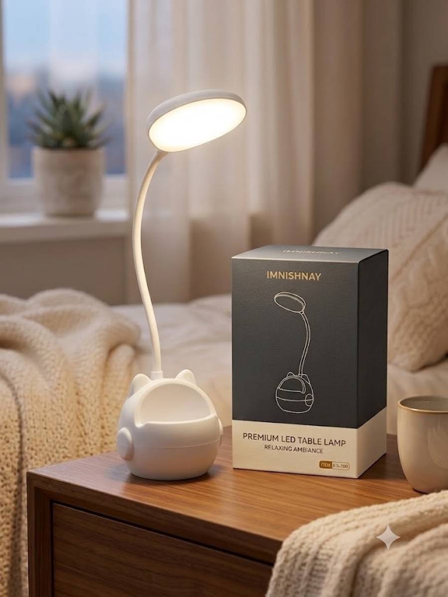 IMNISHNAY Modern LED Table Lamp for Home Office, Kids Room & Bedside Table Lamp