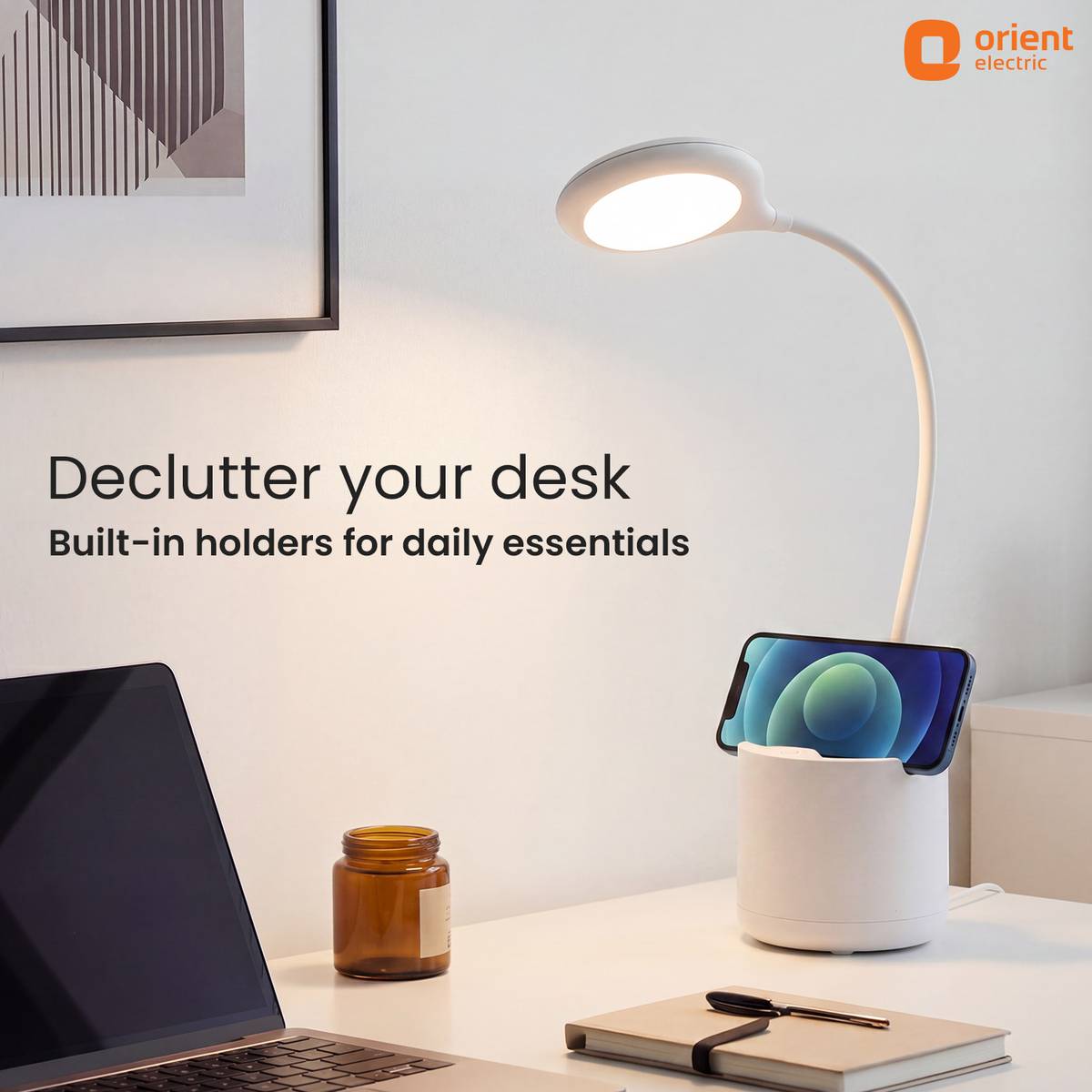 Arc Desk Lamp, Dimmable with Pen & Mobile Holder Table Lamp — photo 3