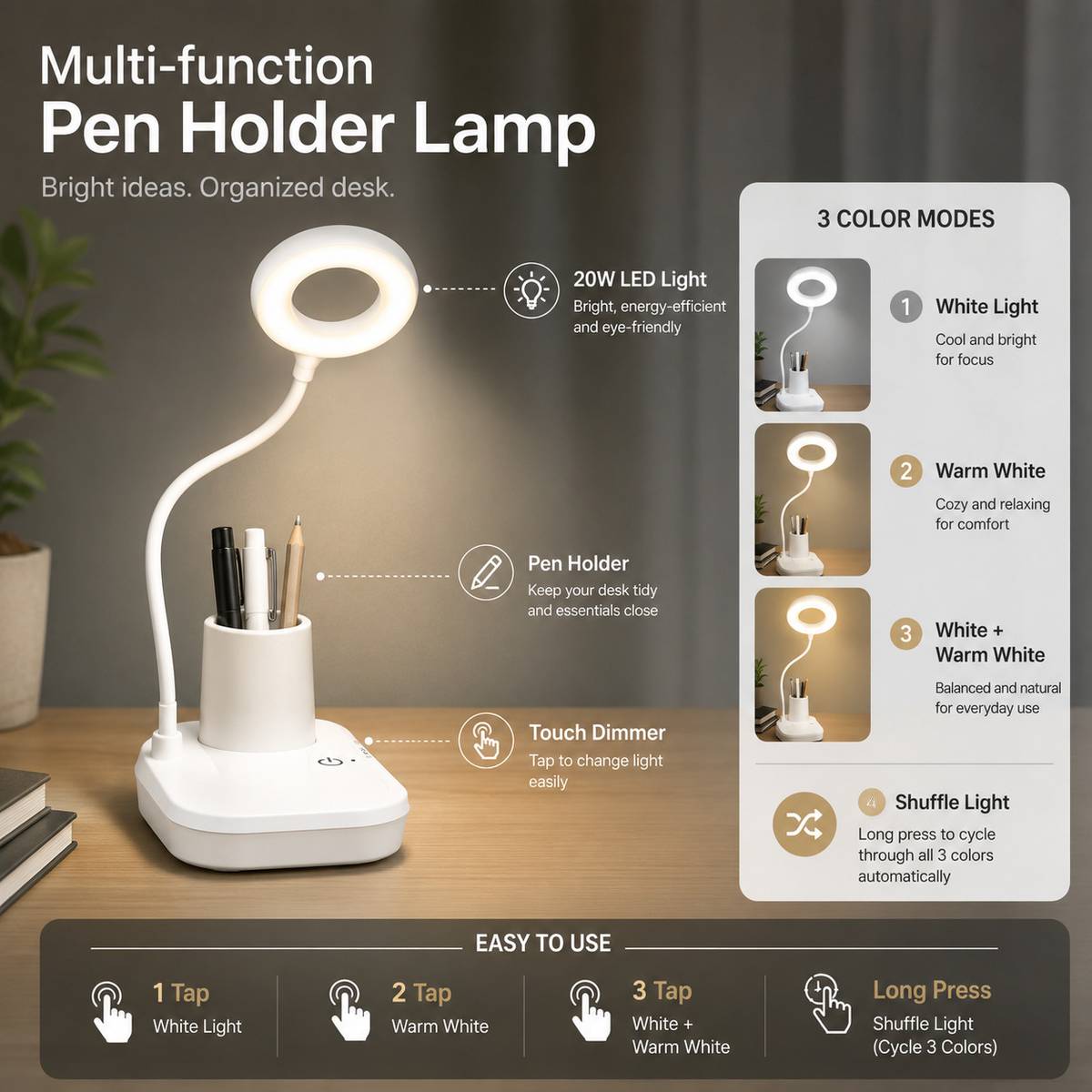 NeoGlow Pen Holder Lamp Table Lamp