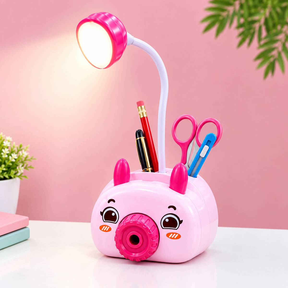Pink Camera LED Rechargeable Night Light for kids Study Lamp