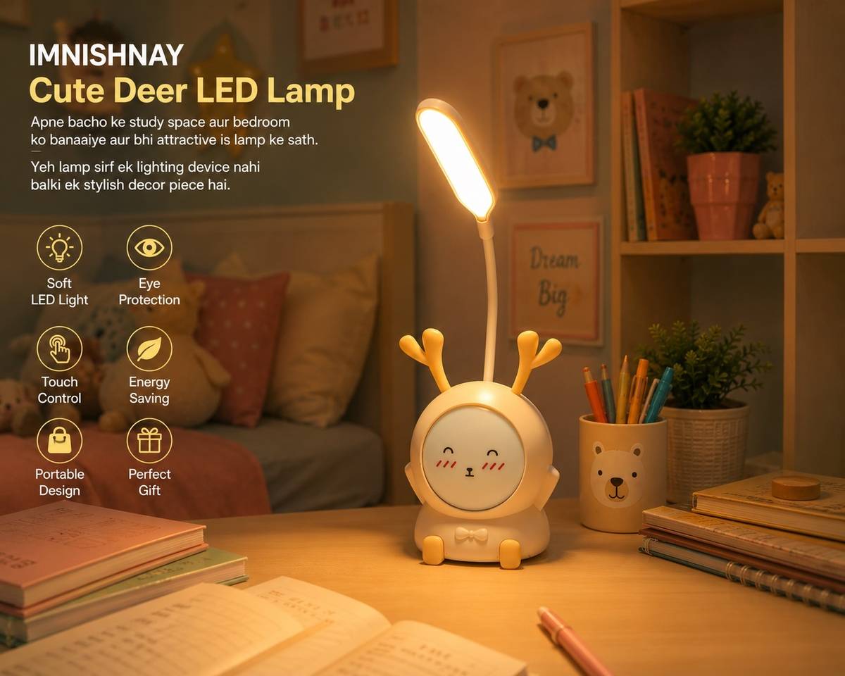 IMNISHNAY Kawaii Deer Table Lamp for Home and Office Table Lamp — photo 3