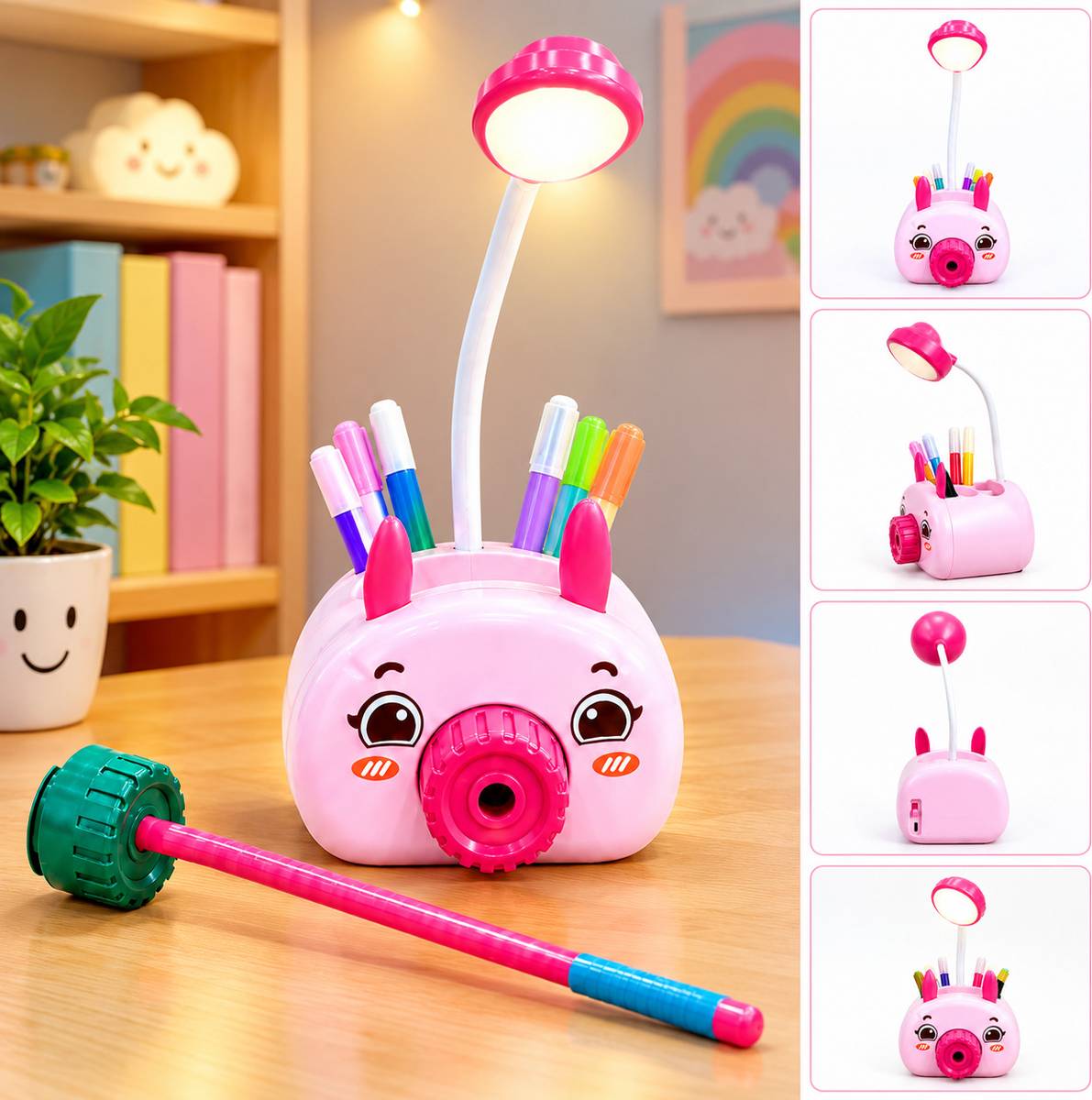 Pink Camera LED Rechargeable Night Light for kids Study Lamp — photo 3