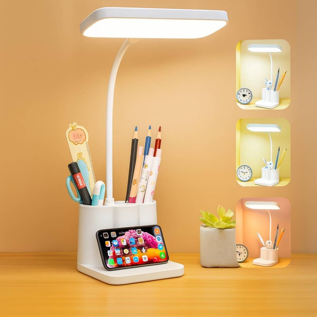 Hokiit Rechargeable LED Study Lamp with Pen Stand & Mobile Holder Study Lamp
