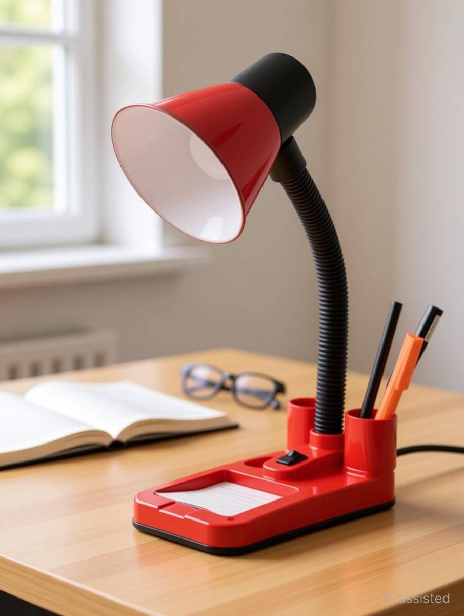 EMMKITZ Flexible Electric Table Lamp with Attached Pen Stand for Office and Study Study Lamp