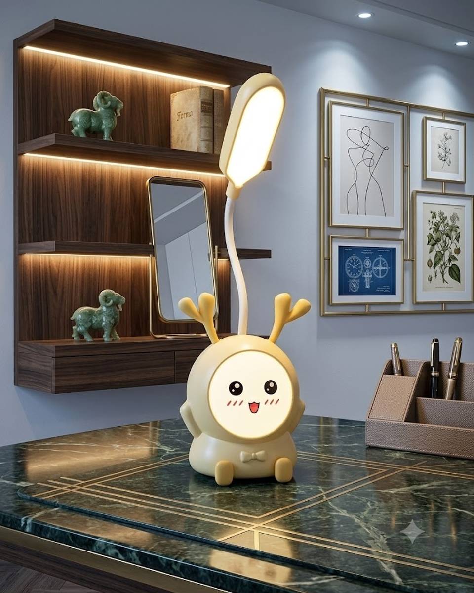 IMNISHNAY Kawaii Deer Table Lamp for Home and Office Table Lamp