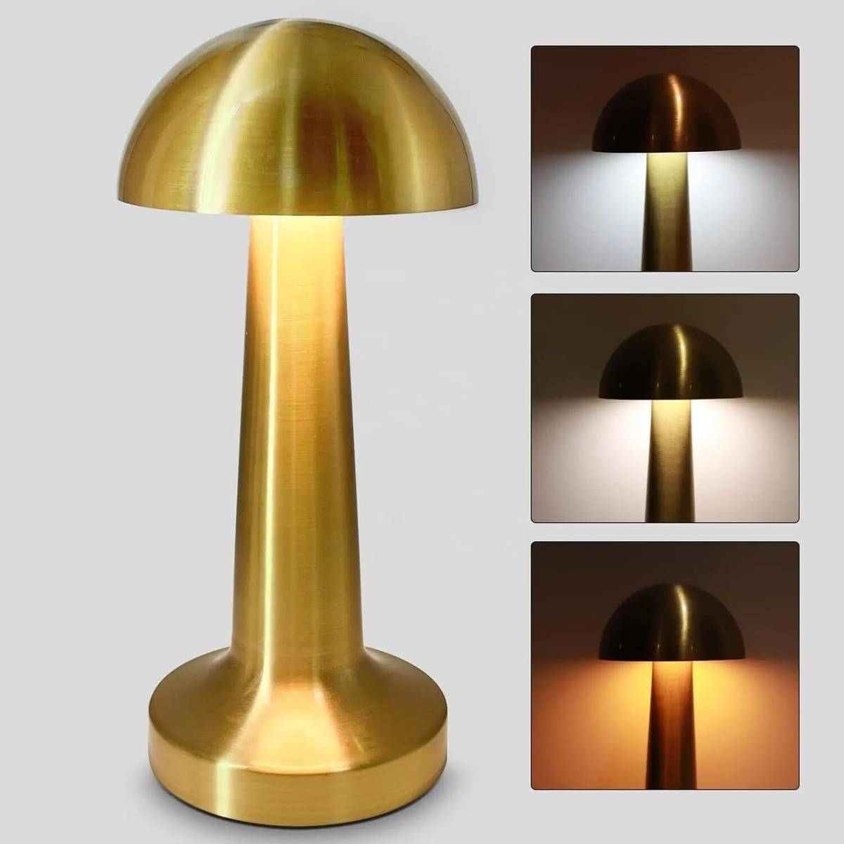 ORVENIX Mushroom Table Lamp Decorative Bedside Lamp for Bedroom,Living Room &Office Gold Table Lamp