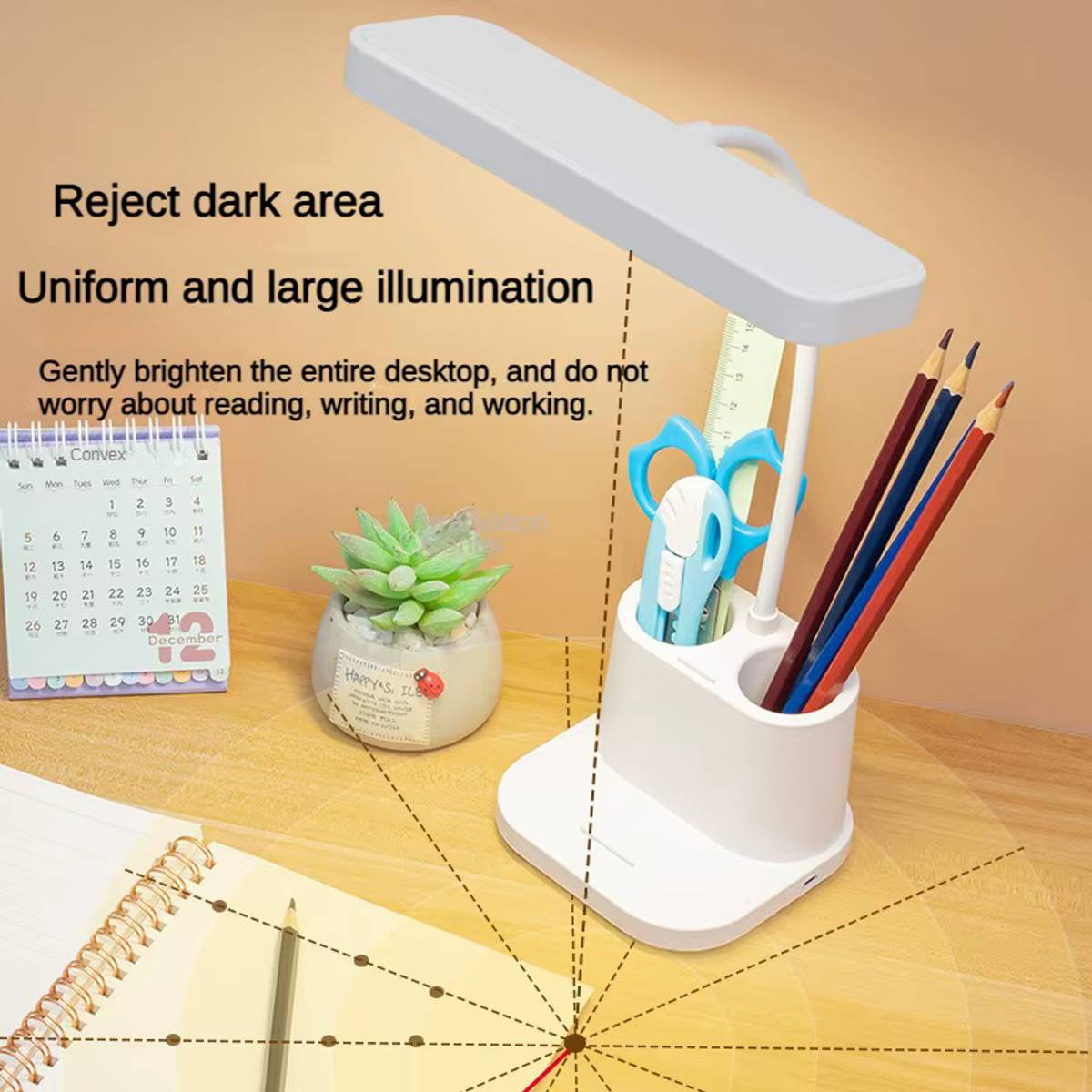 360 Degree Flexible Neck, Touch Switch Rechargeable Desk Eye Protection Table Lamp — photo 4