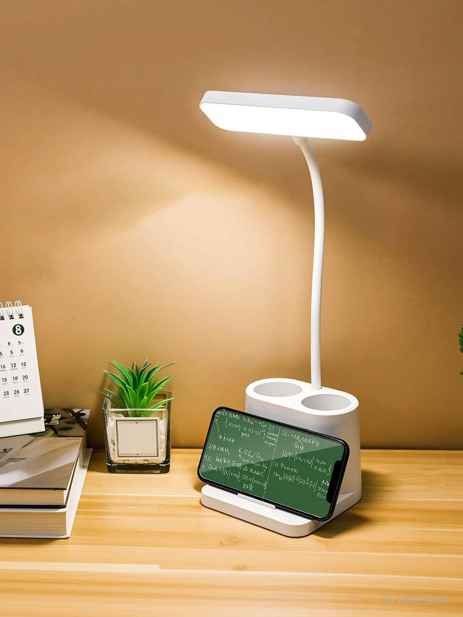 iDOLESHOP Rechargeable Study & Night Adjustable Table lamp With Mobile & Pen holder Table Lamp — photo 3