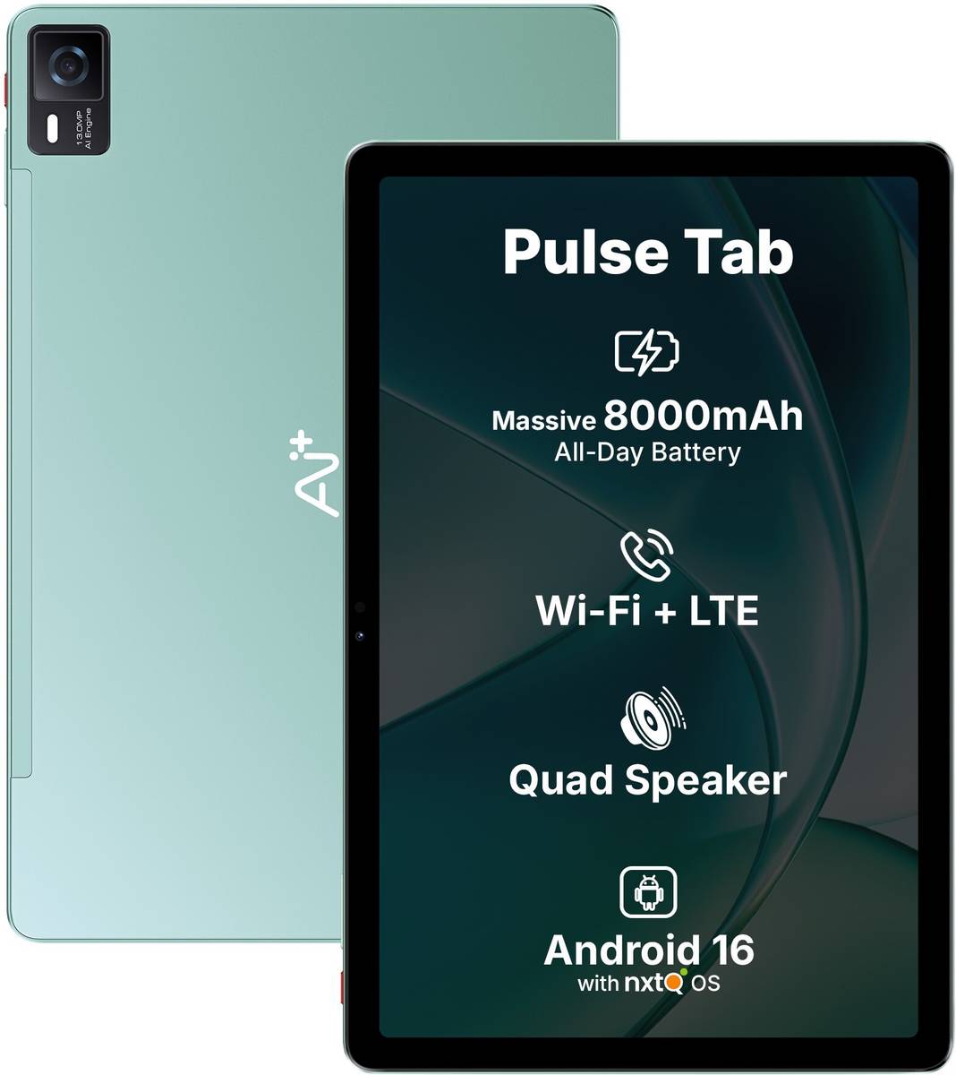 Ai+ PulseTab 8 GB RAM 128 GB ROM 10.95 inch with Wi-Fi+4G Gaming MediaTek Helio G88 Octa Core Tablet (Lightest Sky)