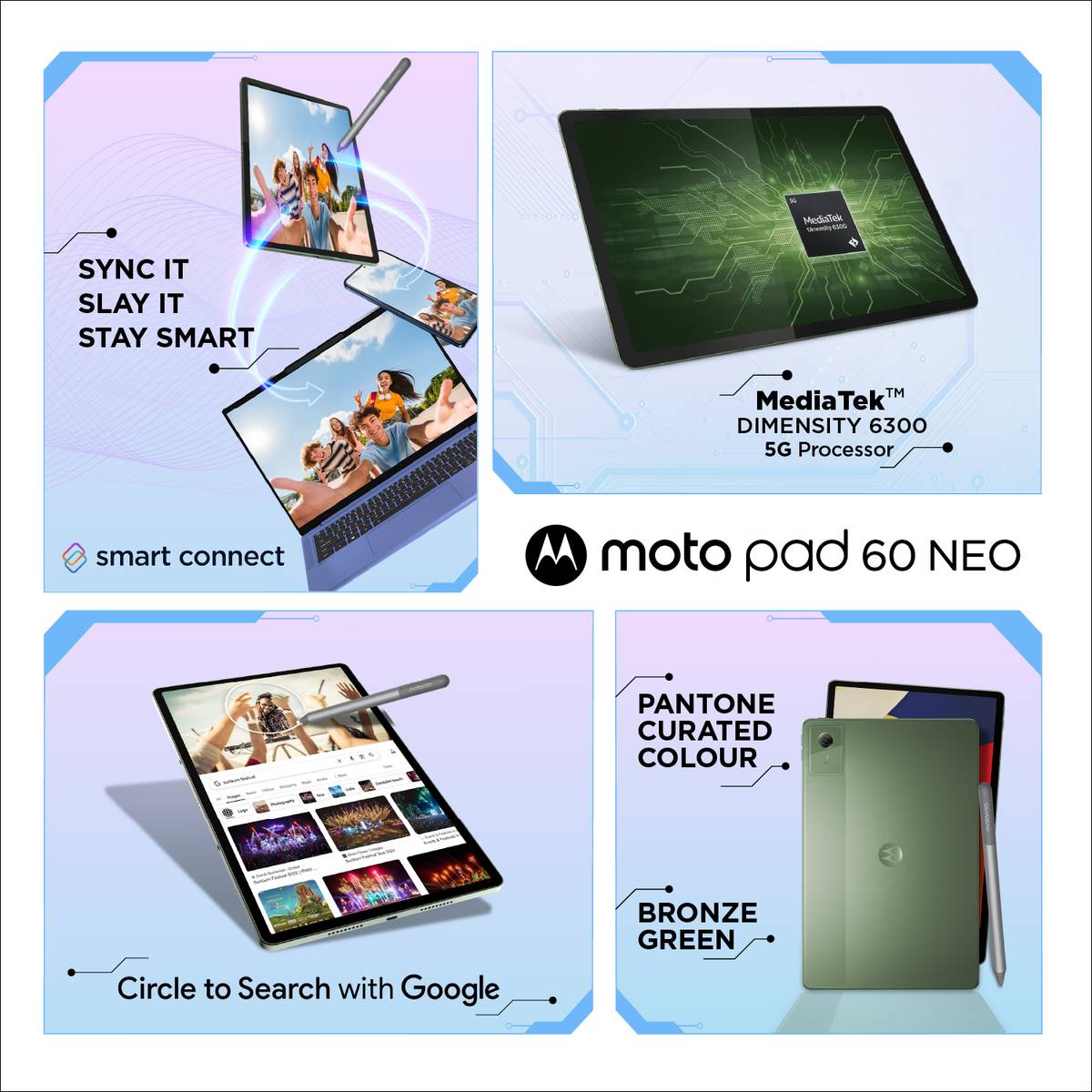 MOTOROLA Pad 60 Neo 6 GB RAM 128 GB ROM 11 inch with Wi-Fi+5G Mediatek Dimensity 6300 Tablet (PANTONE Bronze Green) — photo 3