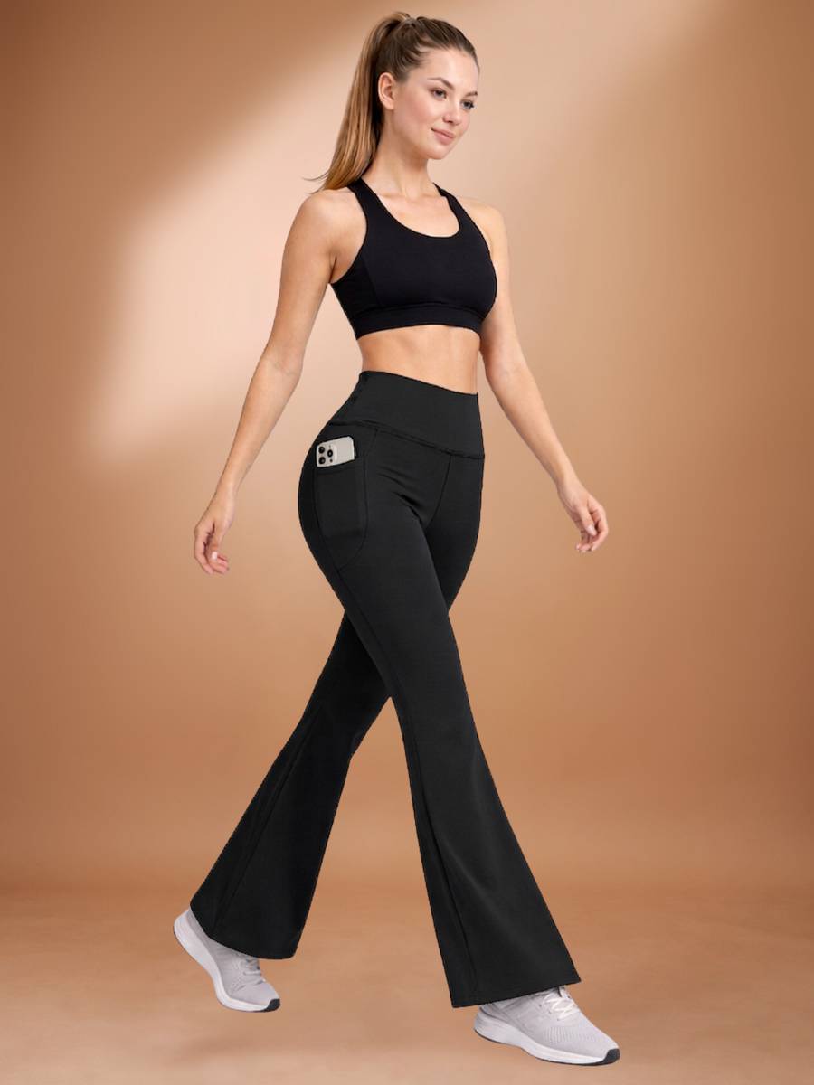 POOJARAN Solid Women Black Tights