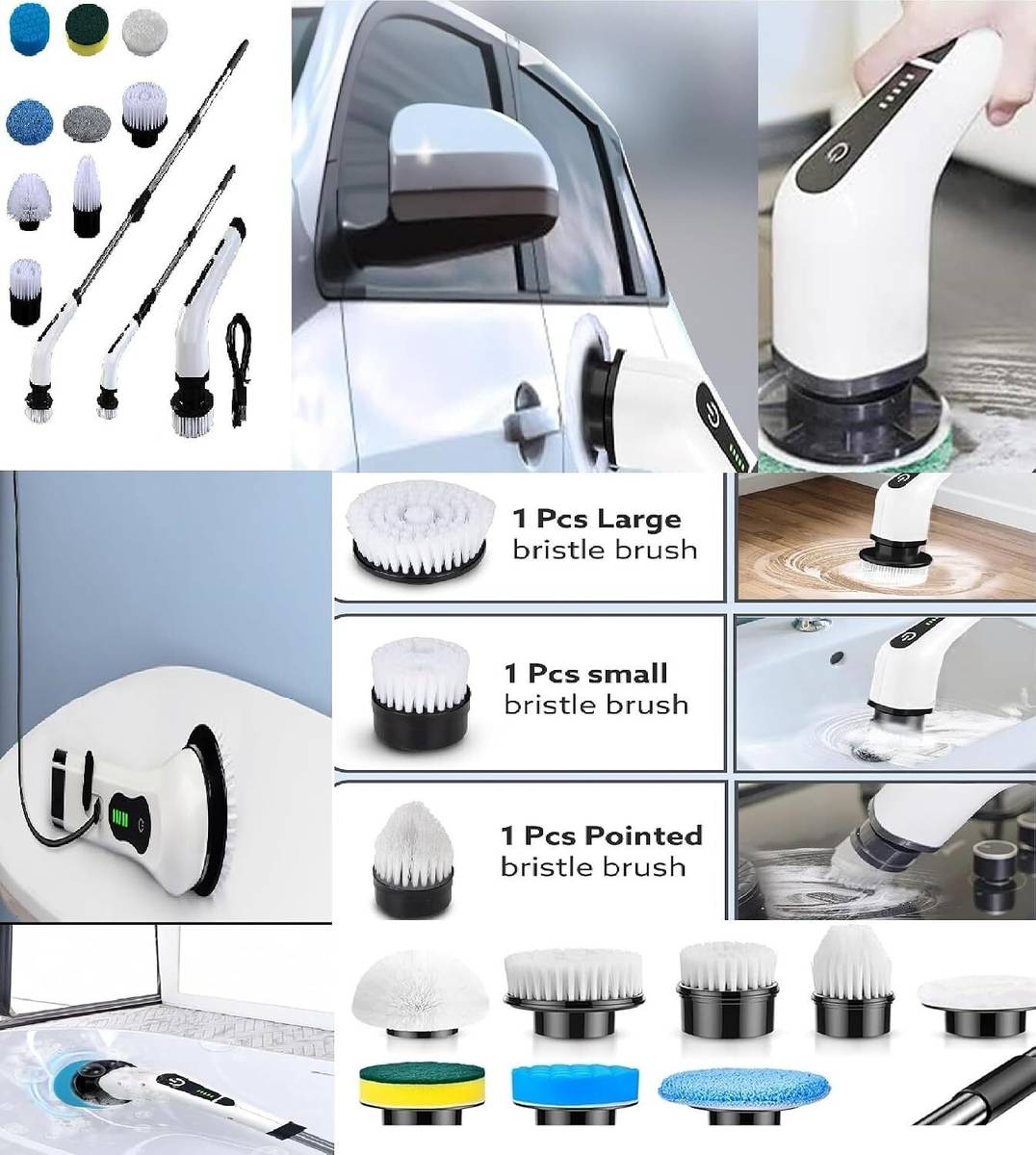 9 in 1 Electric Electric Spin Scrubber with 9 Brush Attachments. with Holder — photo 5