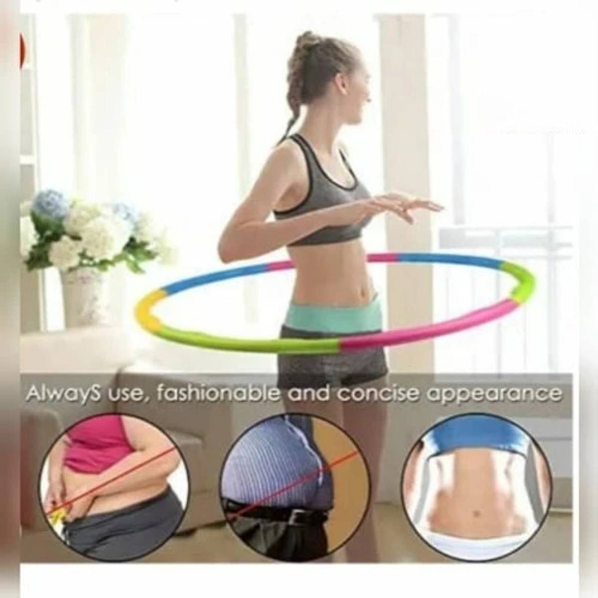 Toy Cloud Hula Hoop Coloured For Adults Exercise | Classic Design | 6 Interlockable Pieces Kids Girls Women Premium Hoola Hoop Ring Adjustable 3 Size 17-27 Inch Hula Hoop — photo 2