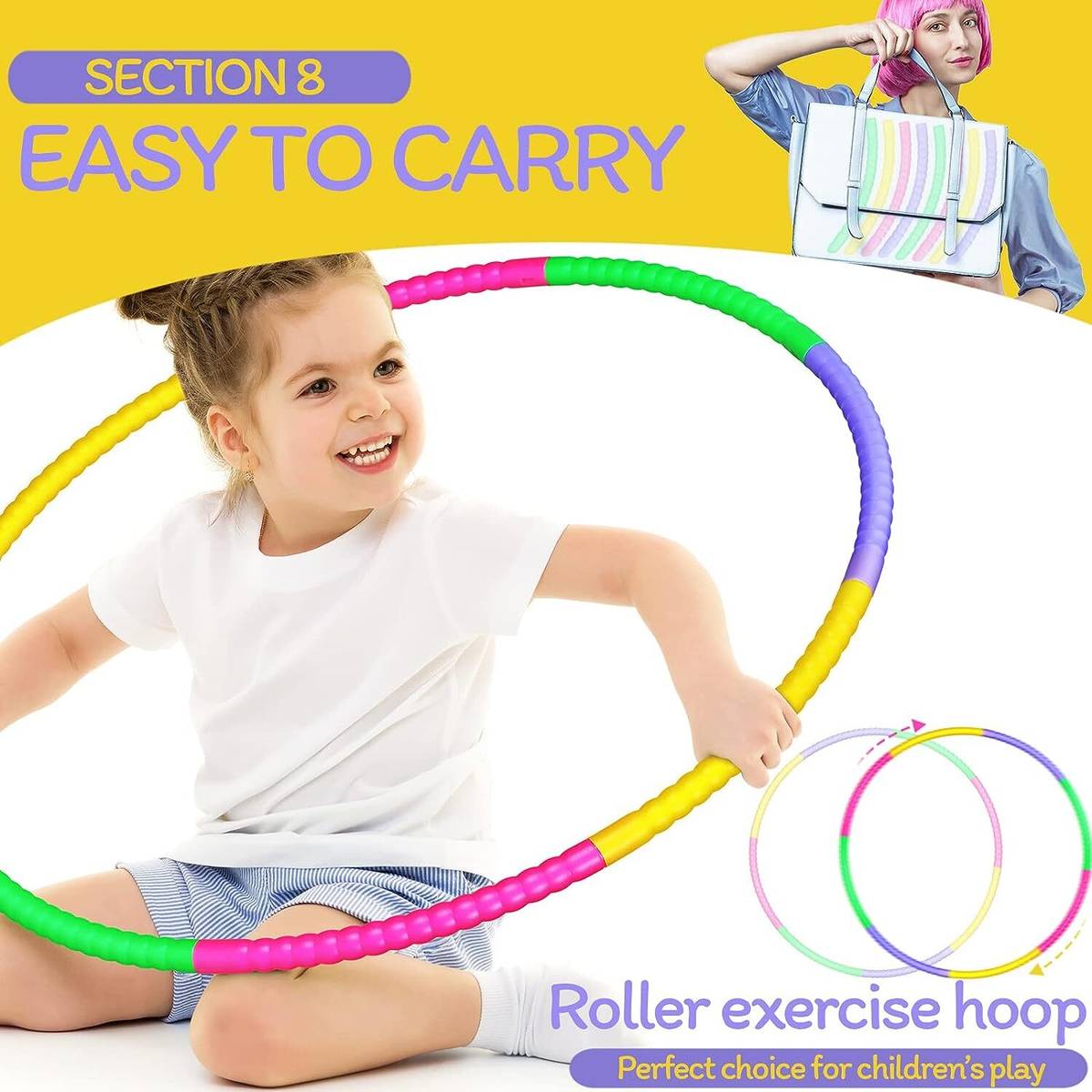 Daily Fest Detachable Adjustable Plastic Hoops - Kids Hula Rings Sports, Exercise, Playing Hula Hoop — photo 2