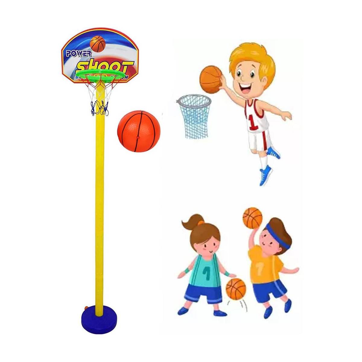 Synlark Basket Ball for Kids, Indoor and Outdoor Game Basketball Net with Ring Best Return Gift Item for Kids (Multicolor) Basketball