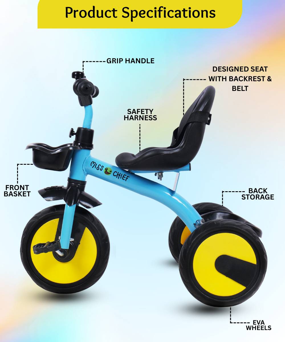 Miss & Chief Pixi Baby Tricycle Sturdy and Safe for Kids with storage baskets (Ages 2-5yrs) Tricycle — photo 2