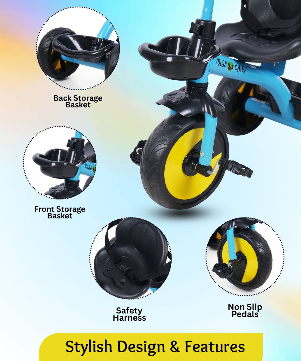 Miss & Chief Pixi Baby Tricycle Sturdy and Safe for Kids with storage baskets (Ages 2-5yrs) Tricycle — photo 3